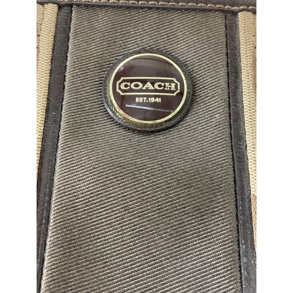 COACH F21905 MEDIUM TAN, BROWN SIGNAUTE CANVAS CROSSBODY BAG - Picture 10 of 16